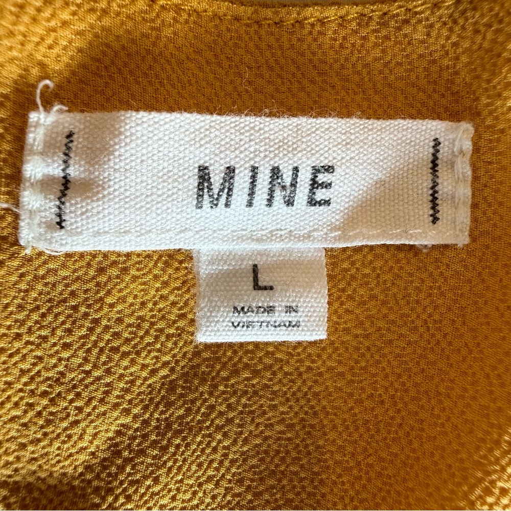 Mine Mustard Yellow Scalloped Lightweight Boho Tank Top Size Large - Picture 4 of 4